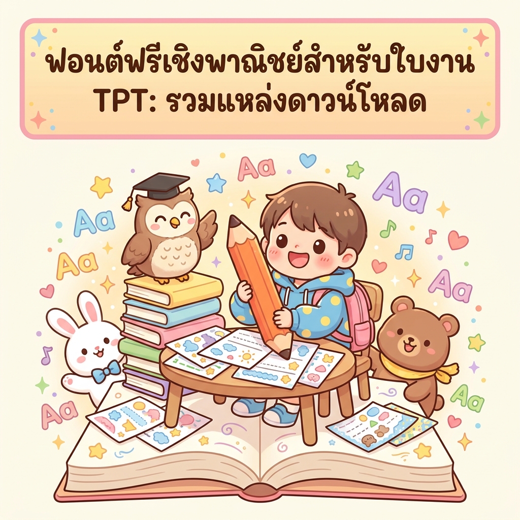 ฟอนต์ฟรีเชิงพาณิชย์สำหรับใบงาน TPT: รวมแหล่งดาวน์โหลด