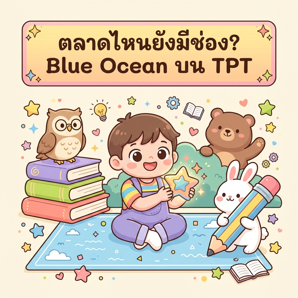ทำใบงานอะไรขายดี? ส่อง 7 Niche ใบงาน Blue Ocean บน TPT