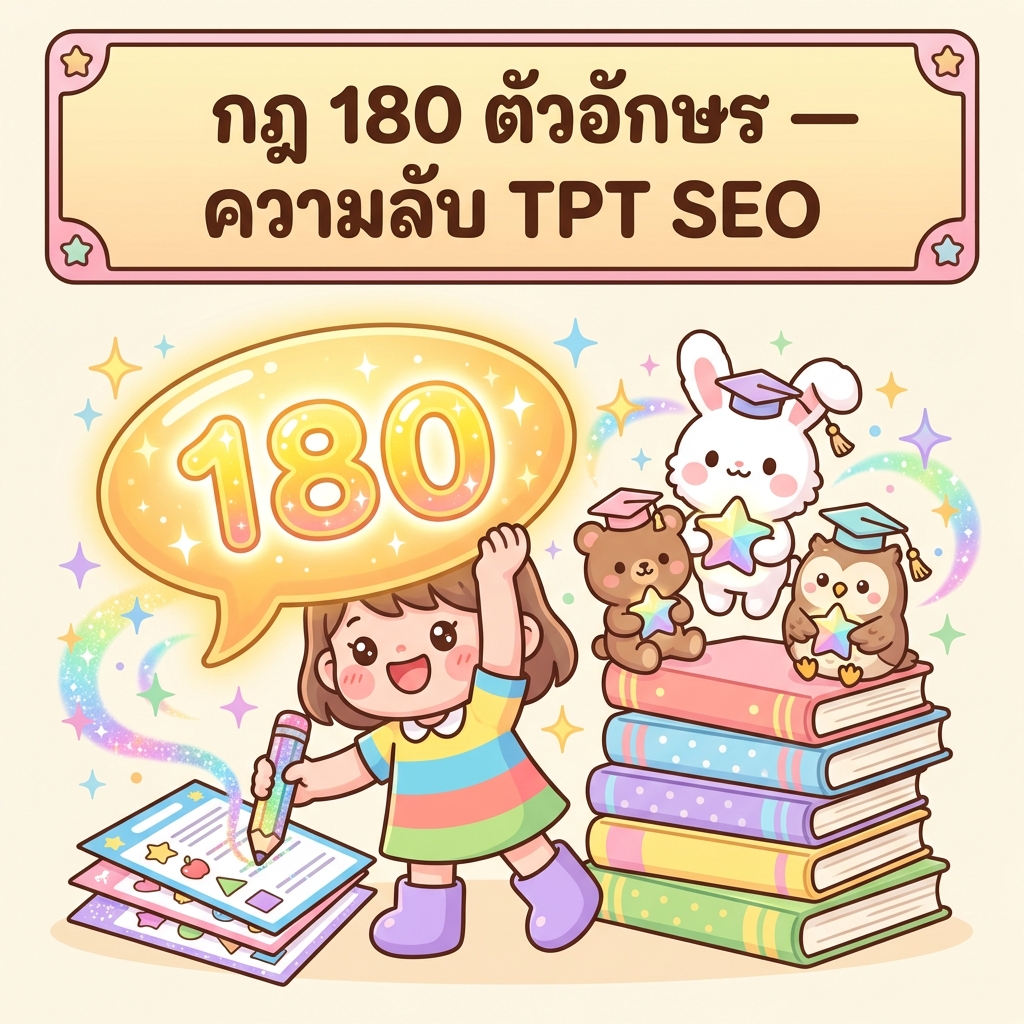 กฎ 180 ตัวอักษร: ความลับ TPT SEO ขายใบงานให้ติดอันดับ