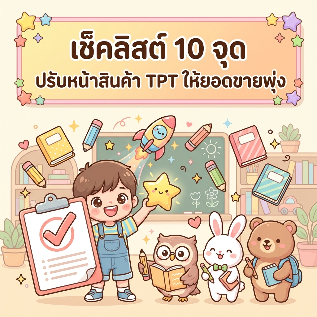 เช็คลิสต์ 10 จุด ปรับหน้าสินค้า TPT ให้ยอดขายพุ่ง
