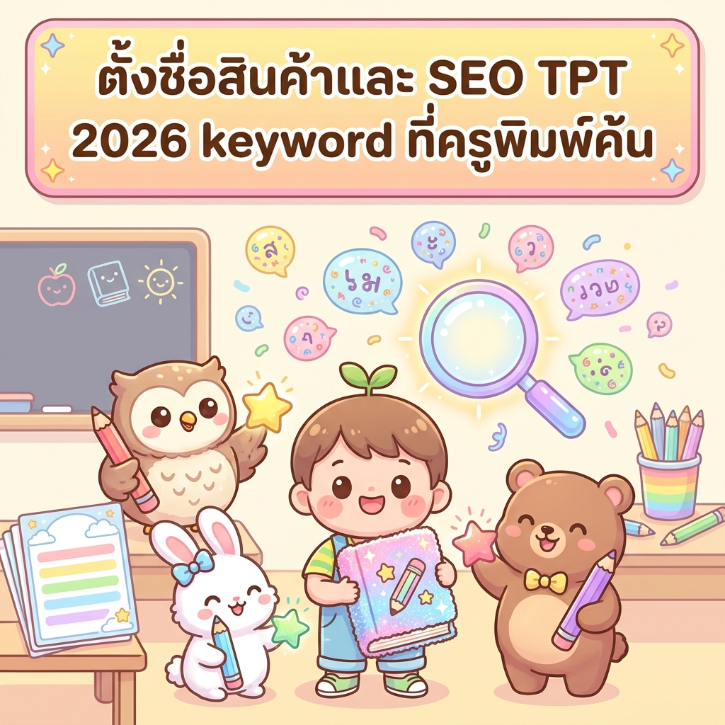 ตั้งชื่อ + SEO TPT 2026 — keyword ที่ครูพิมพ์ค้น