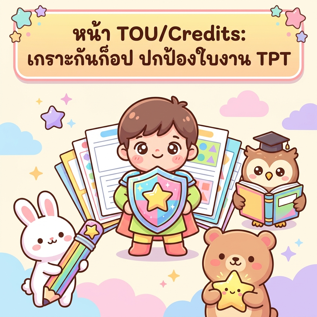 หน้า TOU/Credits: เกราะกันก็อป ปกป้องใบงาน TPT