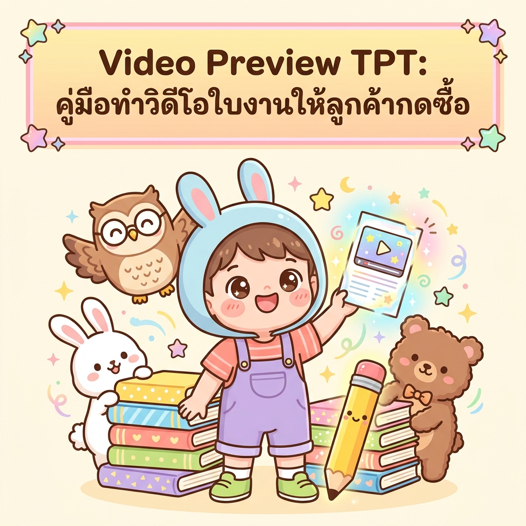 Video Preview TPT: คู่มือทำวิดีโอใบงานให้ลูกค้ากดซื้อ